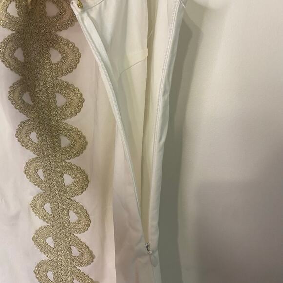 Mudpie White Sleeveless Shift Dress V Neck Classic Vacation Cotton Stretch S - Picture 6 of 13